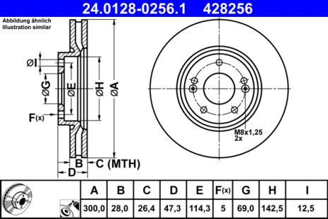 Диск тормозной KIA CARENS, HYUNDAI TUCSON, HYUNDAI ix35, ATE (24012802561)