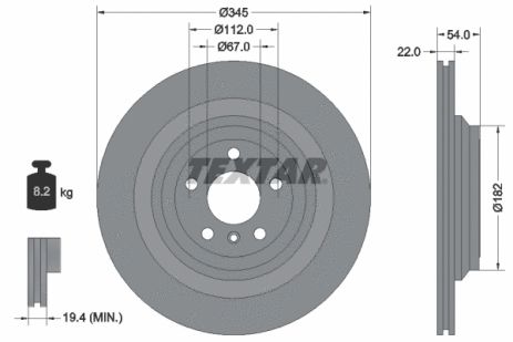 Диск тормозной BRABUS 35MR, MERCEDES-BENZ GLS, MERCEDES-BENZ M-CLASS, TEXTAR (92284003)