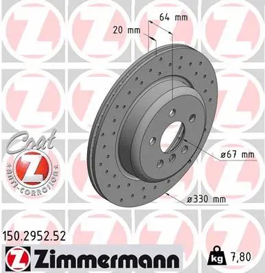 Диск гальмівний BMW X4, BMW X5, ZIMMERMANN (150295252)