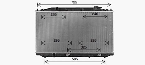 Радіатор охолодження двигуна двигуна HONDA ACCORD (2009) 2.4 IVTEC (Ava), AVA COOLING (HD2324)