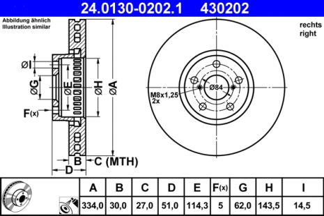 Диск тормозной LEXUS RC, LEXUS GS, LEXUS IS, ATE (24013002021)