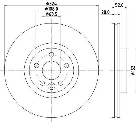 Диск гальмівний VOLVO XC60, HELLA PAGID (8DD355126661)