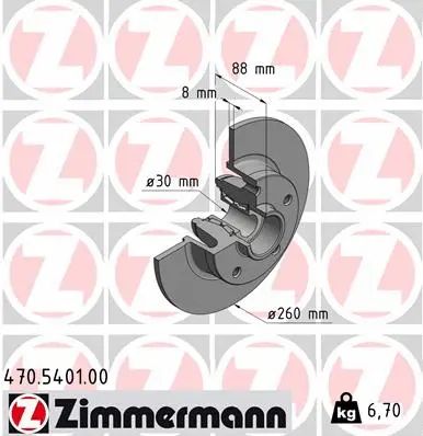 Диск гальмівний RENAULT CLIO, RENAULT MEGANE, RENAULT SCÉNIC, ZIMMERMANN (470540100)