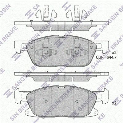 Колодки тормозные диск. FORD EDGE 15 передн. (SANGSIN) SP4251