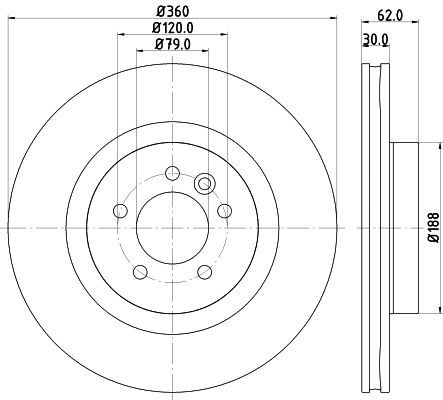 Диск гальмівний LAND ROVER, HELLA PAGID (8DD355118871)