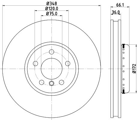 Диск тормозной BMW 5, BMW 6, BMW 7, HELLA PAGID (8DD355119271)