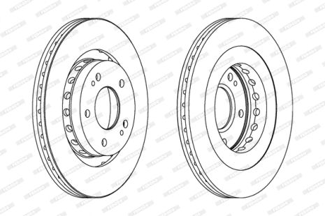 Диск гальмівний PEUGEOT 4007, CITROËN C-CROSSER, MITSUBISHI OUTLANDER, FERODO (DDF1642C)