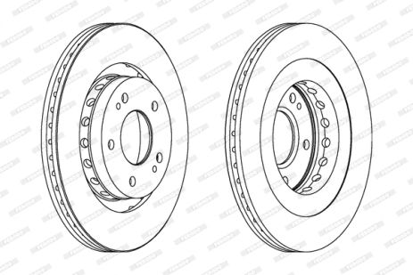 Диск тормозной PEUGEOT 4007, CITROËN C-CROSSER, MITSUBISHI OUTLANDER, FERODO (DDF1642C)