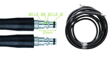 Шланг высокого давления автомойки защелка 8м