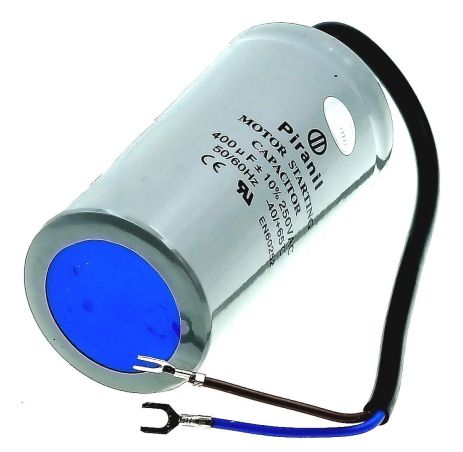 Конденсатор Piranil CD-60 400мкф - 250 VAC Пусковой 50Hz (50*103 mm) провода