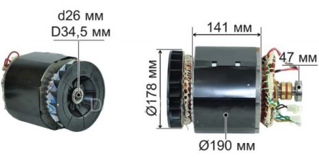 Мотор в сборе для генератора 188F (5кВт 380V)