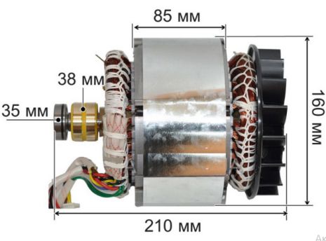 Мотор в сборе для генератора 168F (2 кВт на 380V)