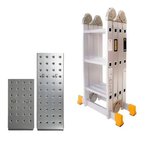 Алюмінієва драбина-трансформер MLA-43 Aloft 4х3 з двома підстильними панелями