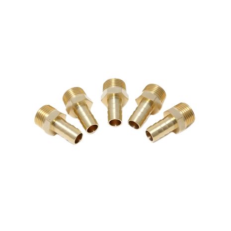 Пневматический штуцер с внешней резьбой 1/2" - "ёлочка" 12мм, комплект 5шт. FORSAGE F-MH08/08K