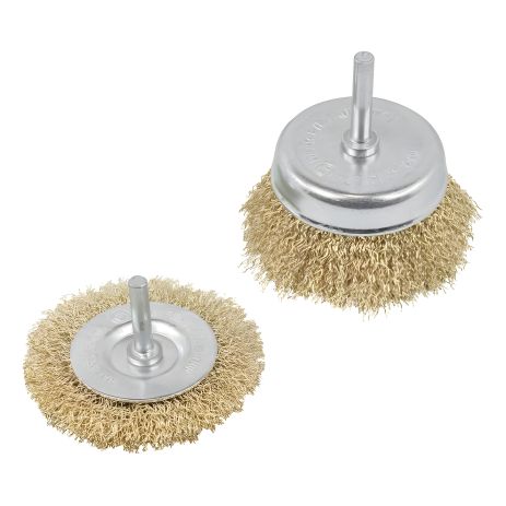 Комбінований набір кордщеток латунних для дриля, 2 предмети (75мм), FORSAGE F-BWS201