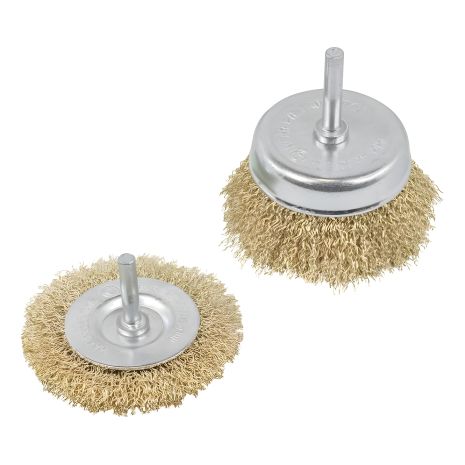 Комбінований набір кордщеток латунних для дриля, 2 предмети (75мм), FORSAGE F-BWS201