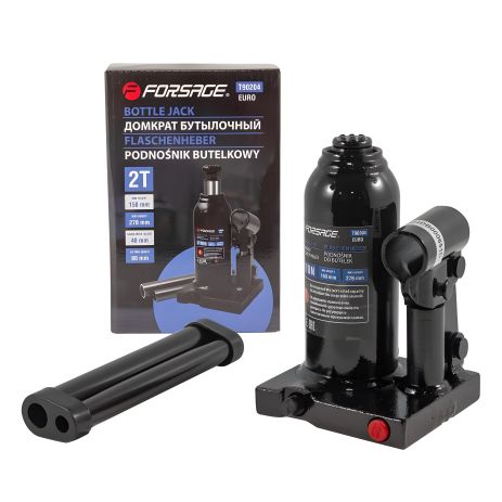 Бутылочный домкрат на 2т (150-278мм) с клапаном Forsage ROCKFORCE F-T90204 Бутылочный домкрат на 2т (150-278мм) с клапаном Forsage ROCKFORCE F-T90204