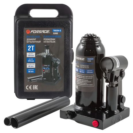 Пляшковий домкрат Forsage ROCKFORCE F-T90204S 2т (150-278мм) з клапаном у кейсі