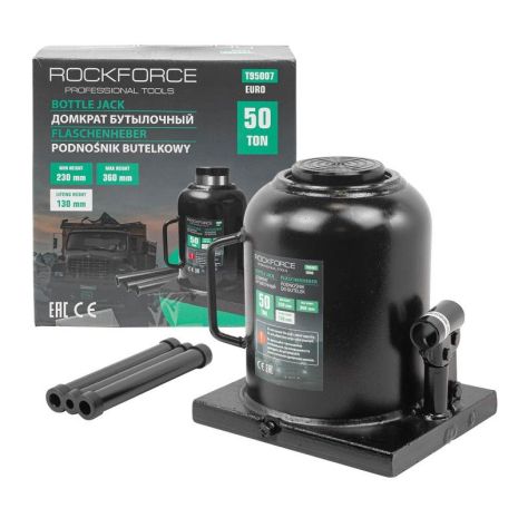 Домкрат бутылочный 50т низкопрофильный (высота подхвата - 230мм, высота подъема - 360мм) ROCKFORCE RF-T95007 Домкрат бутылочный 50т низкопрофильный (высота подхвата - 230мм, высота подъема - 360мм) ROCKFORCE RF-T95007