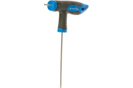 Ключ Т-подібний шестигранний з кулею та рукояткою прогумованою H2x75мм, на тримачі пластиковому ROCKFORCE RF-76502G