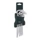 Набор длинных TORX ключей Г-образных, 9 предметов, ROCKFORCE FORSAGE RF-5098L