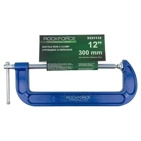 Струбцина G-подібна "Profi" 12" 300мм (вага-3.75кг) ROCKFORCE RF-3331112 Струбцина G-подібна "Profi" 12" 300мм (вага-3.75кг) ROCKFORCE RF-3331112
