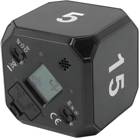 Чорний таймер продуктивності Вид "С", на батарейках 2xAAA, 6х6х6 см