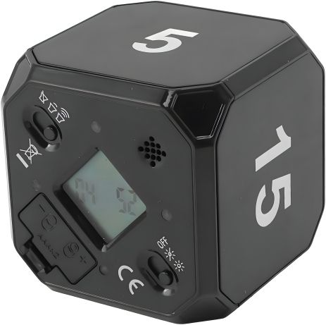 Таймер продуктивности "С" Вид, черный, батарейки 2xAAA Таймер продуктивности "С" Вид, черный, батарейки 2xAAA