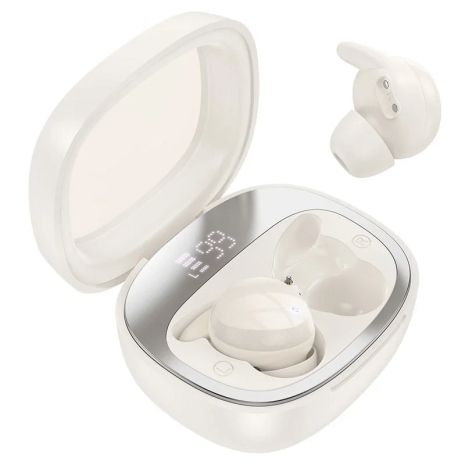 Наушники HOCO EW65 Shadow true wireless sleep BT headset |BT5.3, 30/500mAh, 4h| Milky white