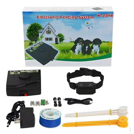 Электрический забор для собак - электропастух с аккумуляторным ошейником Pet W-227B, проводной