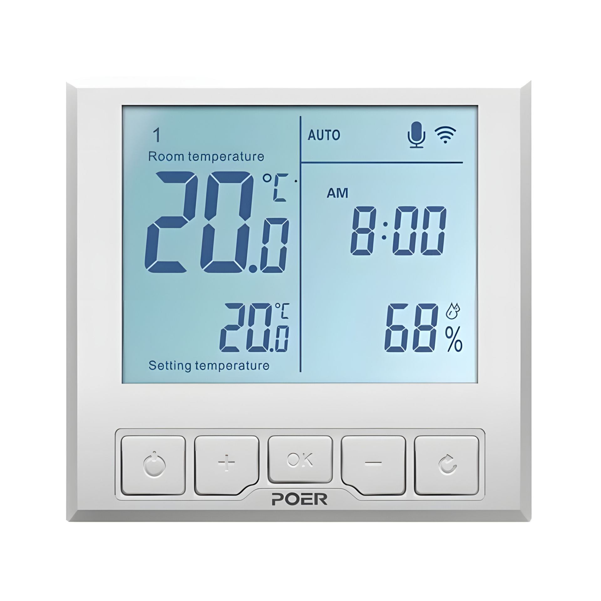 WiFi термостат для котла з LCD дисплеєм POER PTC20 WiFi термостат для котла з LCD дисплеєм POER PTC20