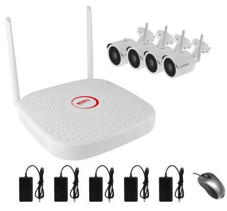 Комплект видеонаблюдения беспроводной на 4 камеры Longse WIFI 3604-2Mp Kit 4, 300 метров, 2 Мп, FullHD 1080P