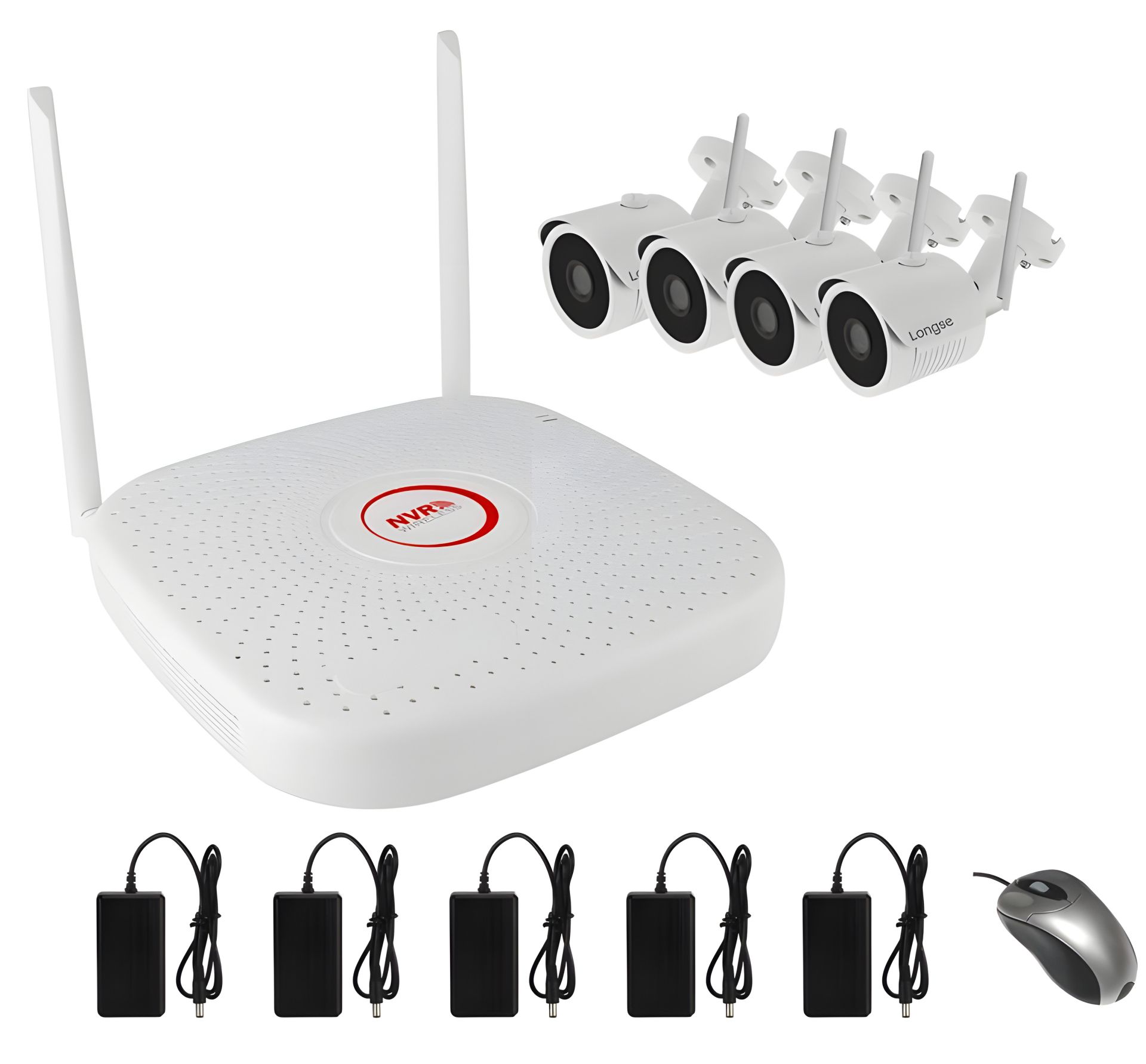 Комплект бездротового відеоспостереження Longse WIFI 3604 - 2MP Kit 4 з 4 камерами, 300 метрів, 2 Мп, FullHD 1080p Комплект бездротового відеоспостереження Longse WIFI 3604 - 2MP Kit 4 з 4 камерами, 300 метрів, 2 Мп, FullHD 1080p