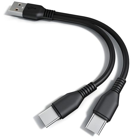 Двойной зарядный кабель USB Type-C с двумя разъёмами для подключения двух устройств - 1 метр