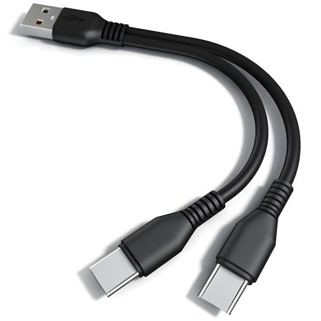 Двойной зарядный кабель USB Type-C с двумя разъёмами для подключения двух устройств - 1 метр