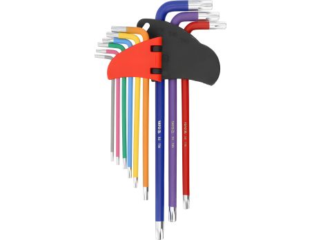 Набір ключів "TORX" Т10-Т50, Г-подібні, 2-сторонні, l=97-225 мм, 9 шт. [10/50]