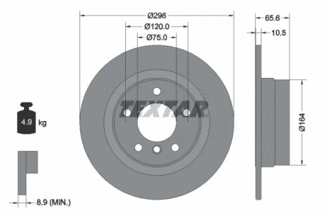 Диск гальмівний BMW 1, BMW 3, TEXTAR (92133103)