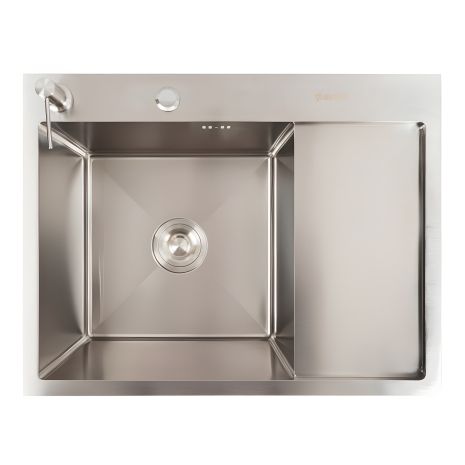 Кухонна мийка VALESO нержавійка CM 65*50 L Handmade (круглий сифон 3.0/0.8)