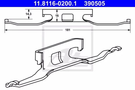 Скоба пер = зад супорта VW LT 28-46, ATE (11811602001)