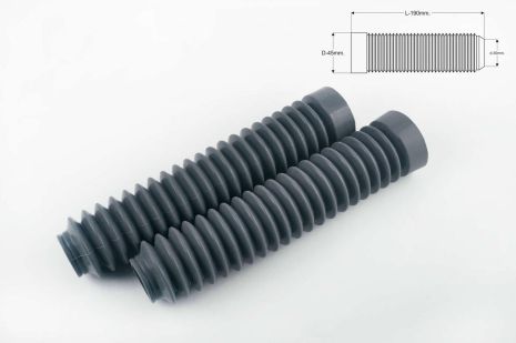 Гофри передньої вилки (пара) універсальні L-190mm, d-30mm, D-45mm (сірі)