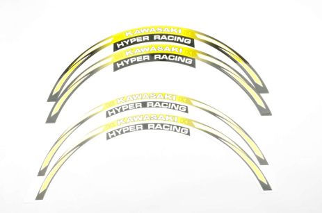 Наклейка на колесо 17/18 KAWASAKI (желтая) (#6058A)
