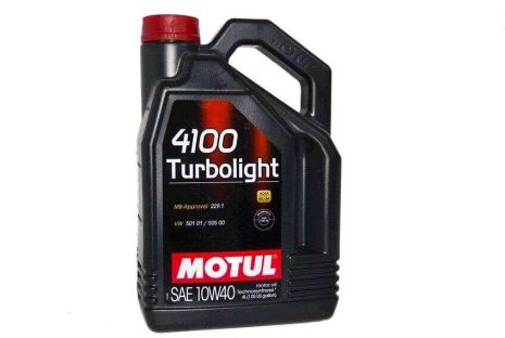 Масло автомобильное, 5л (полусинтетика, 10W-40, 4100 TURBOLIGHT) MOTUL (#108645)