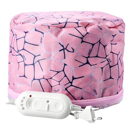 Електрична вінілова термошапка сушуар для масок, ламінування та лікування волосся (рожева з павутинкою) Електрична вінілова термошапка сушуар для масок, ламінування та лікування волосся (рожева з павутинкою)