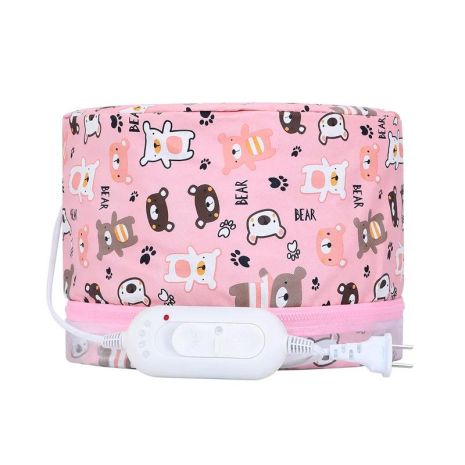 Електрична вінілова термошапка сушуар для волосся, рожева з ведмедиками Електрична вінілова термошапка сушуар для волосся, рожева з ведмедиками