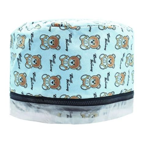 Електрична вінілова термошапка сушуар, для масок, ламінування та лікування волосся (блакитна з ведмедиками) Електрична вінілова термошапка сушуар, для масок, ламінування та лікування волосся (блакитна з ведмедиками)