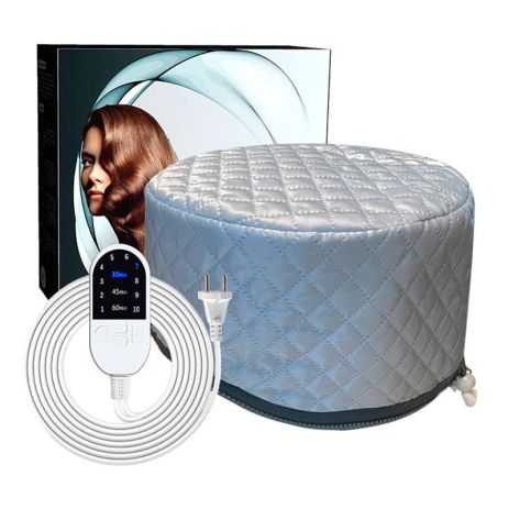 Електрична термошапка сушуар Happy Hair Lux Spa Cap для масок, ламінування і лікування волосся сіра