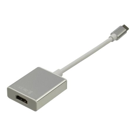 Адаптер перехідник Type-C - HDMI (F) білий-сірий