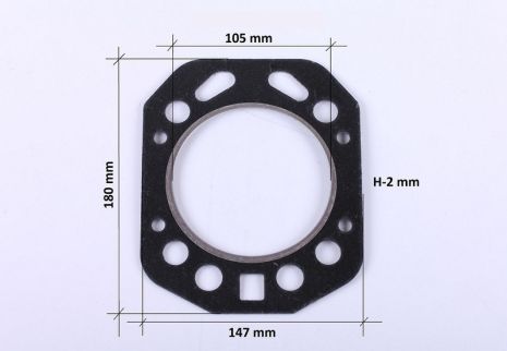 Прокладка головки цилиндра мотоблок 195N (12Hp) (Зубр) (с язычком) -2