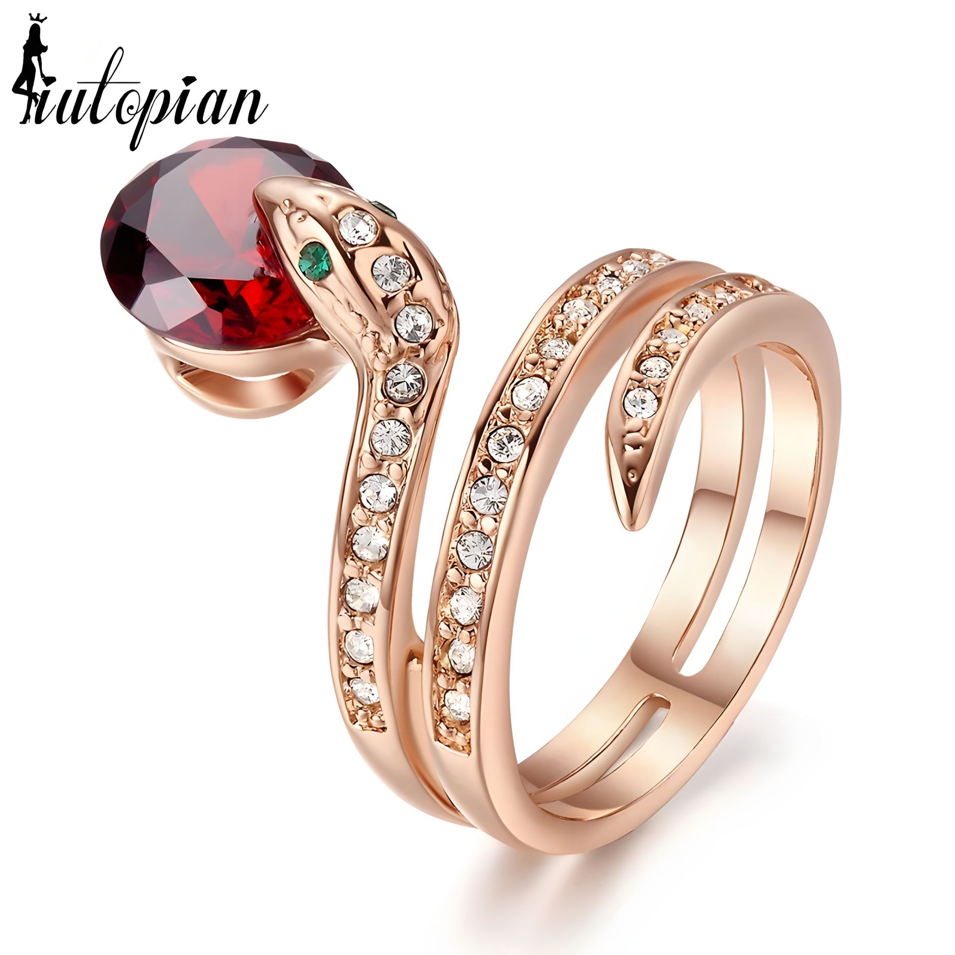 Жіноче кільце змія бразилерія з каменем у пащі розмір 16-18 рубін Жіноче кільце змія бразилерія з каменем у пащі розмір 16-18 рубін