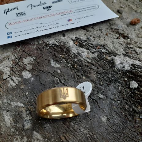 Кольцо мужское и женское герб Украины золотистый 16-23